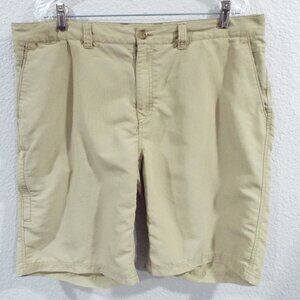 REI Shorts Men's 10" Khaki Hiking Shorts 5-pocket Wicking UPF 50+ Logo Size 38